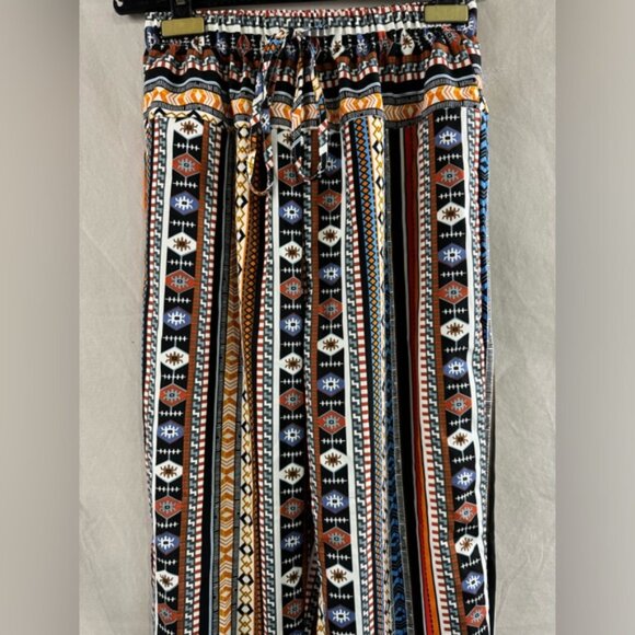 Boho Geo Print Striped Carrot Pants* - Picture 6 of 7